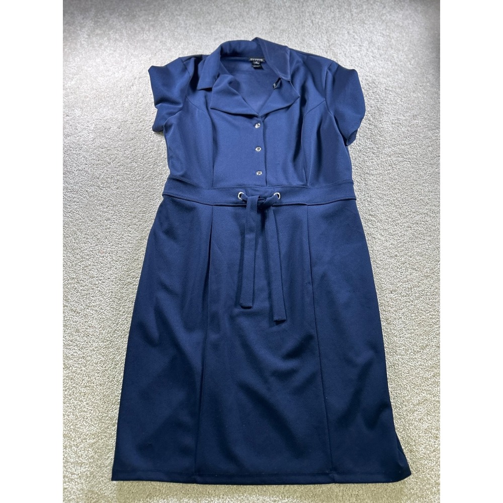En Focus Studio Women's Dress Navy Size 14 Polyester Spandex